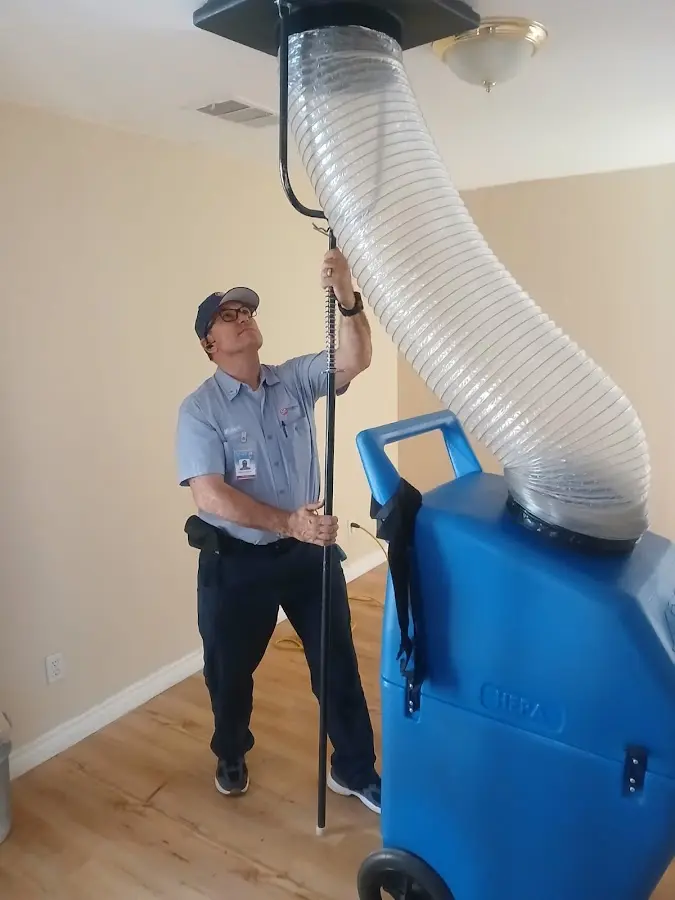 Mini Split Installation technician using HEPA equipment in Mocksville